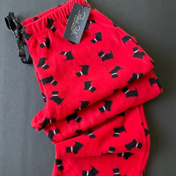RENE ROFE Women's Fleece Pajama Pants with Scotties NWT Size M - Picture 5 of 5